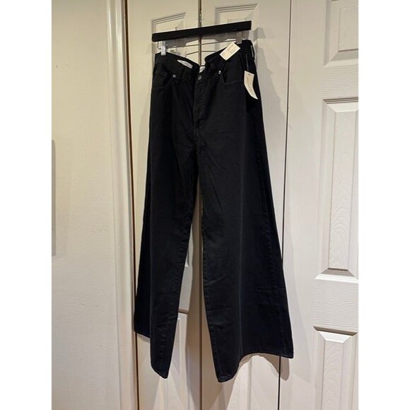 NWT Universal Thread Black Mid Rise Super Wide Leg Jeans Rigid Nonstretch 14 - Picture 6 of 11